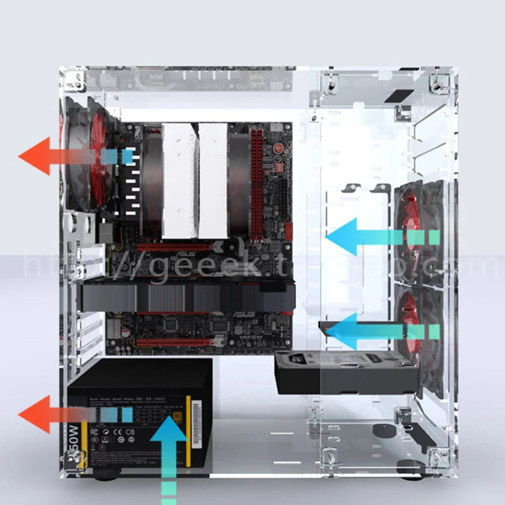 New Full Transparent ATX  Vertical Desktop