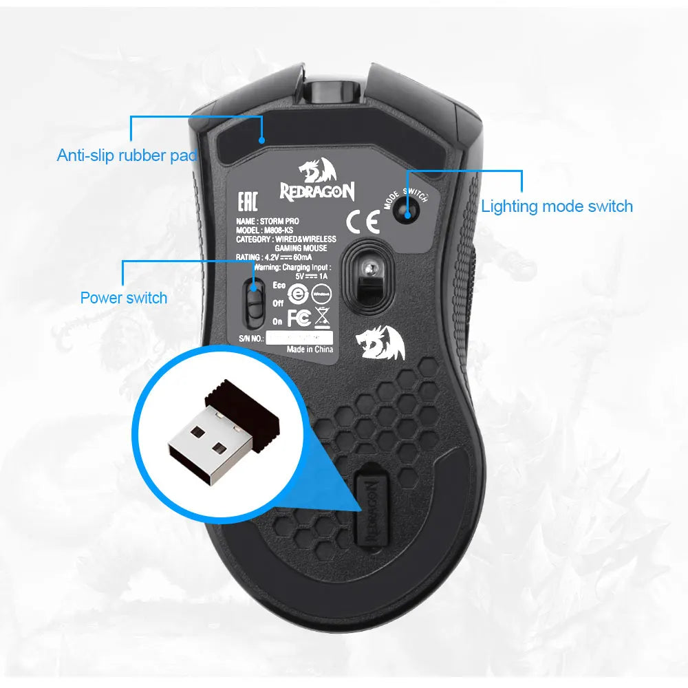 M808-KS RGB USB 2.4G Wireless Gaming Mouse