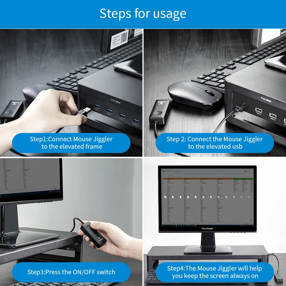 Vaydeer Mouse Jiggler mover USB Port Drive