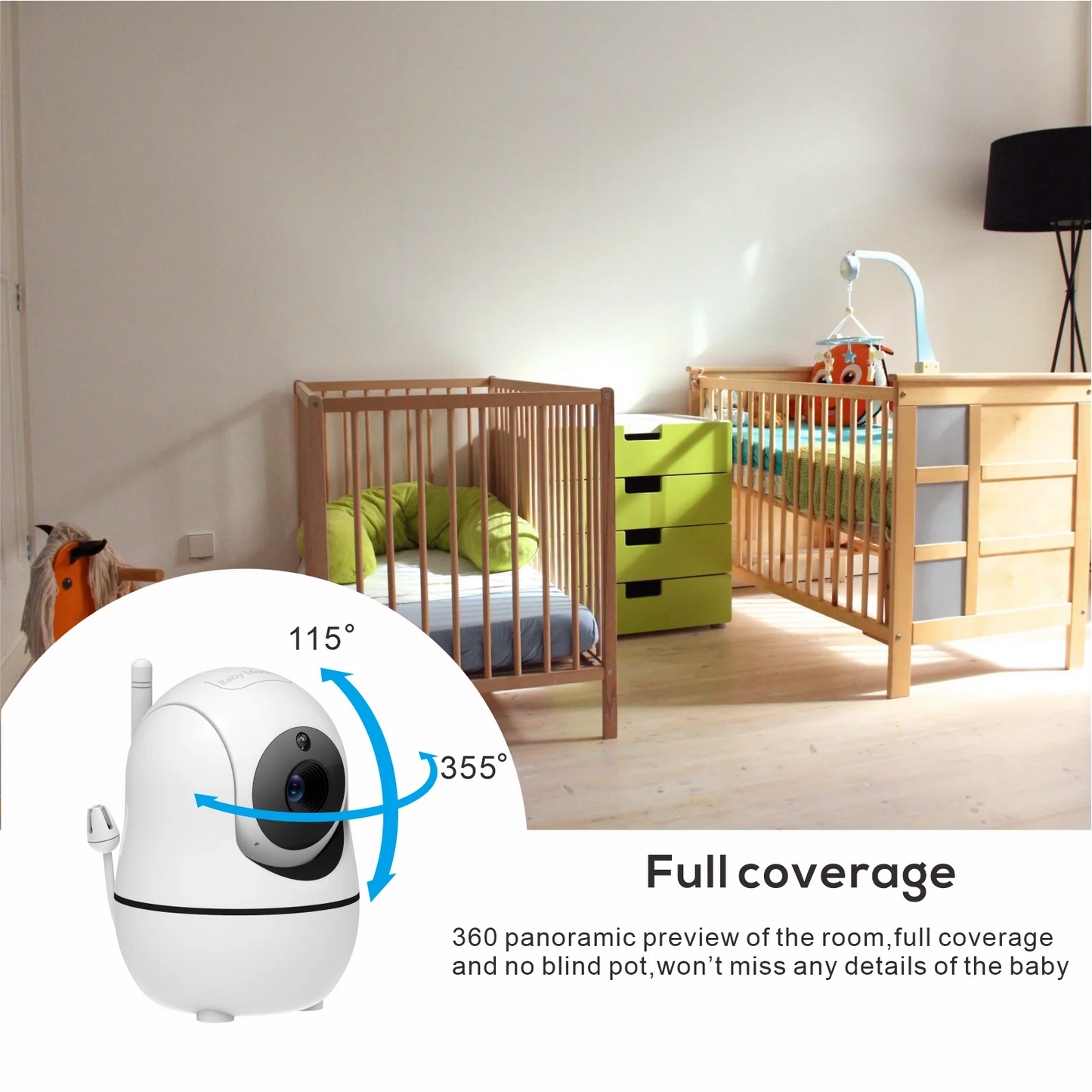 New 5 inch Video Baby Monitor with Camera and Audio