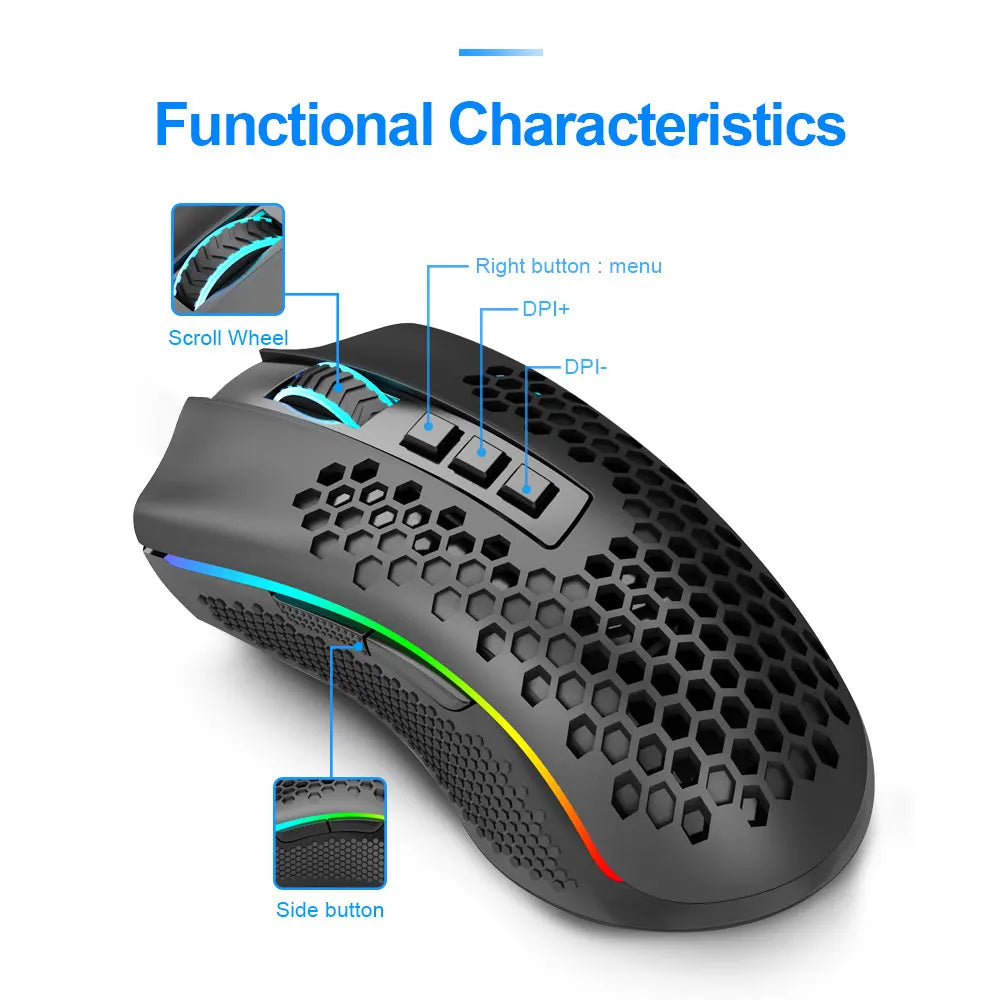 M808-KS RGB USB 2.4G Wireless Gaming Mouse