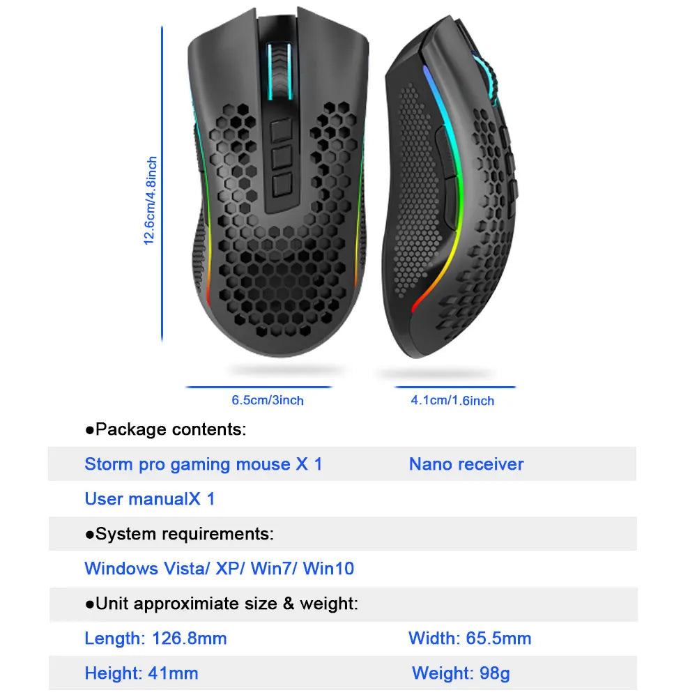 M808-KS RGB USB 2.4G Wireless Gaming Mouse