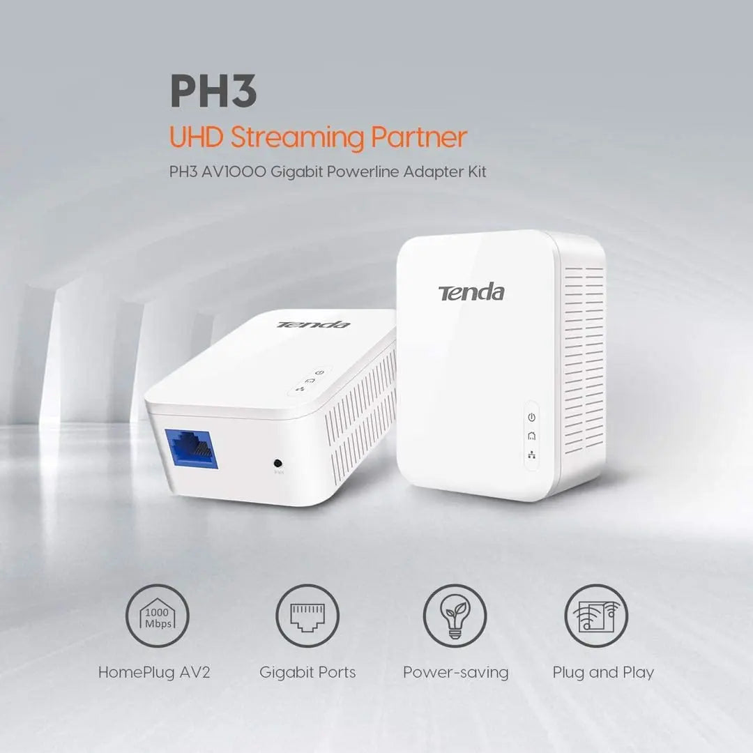 Tenda PH3 1000Mbps Powerline Network Adapter