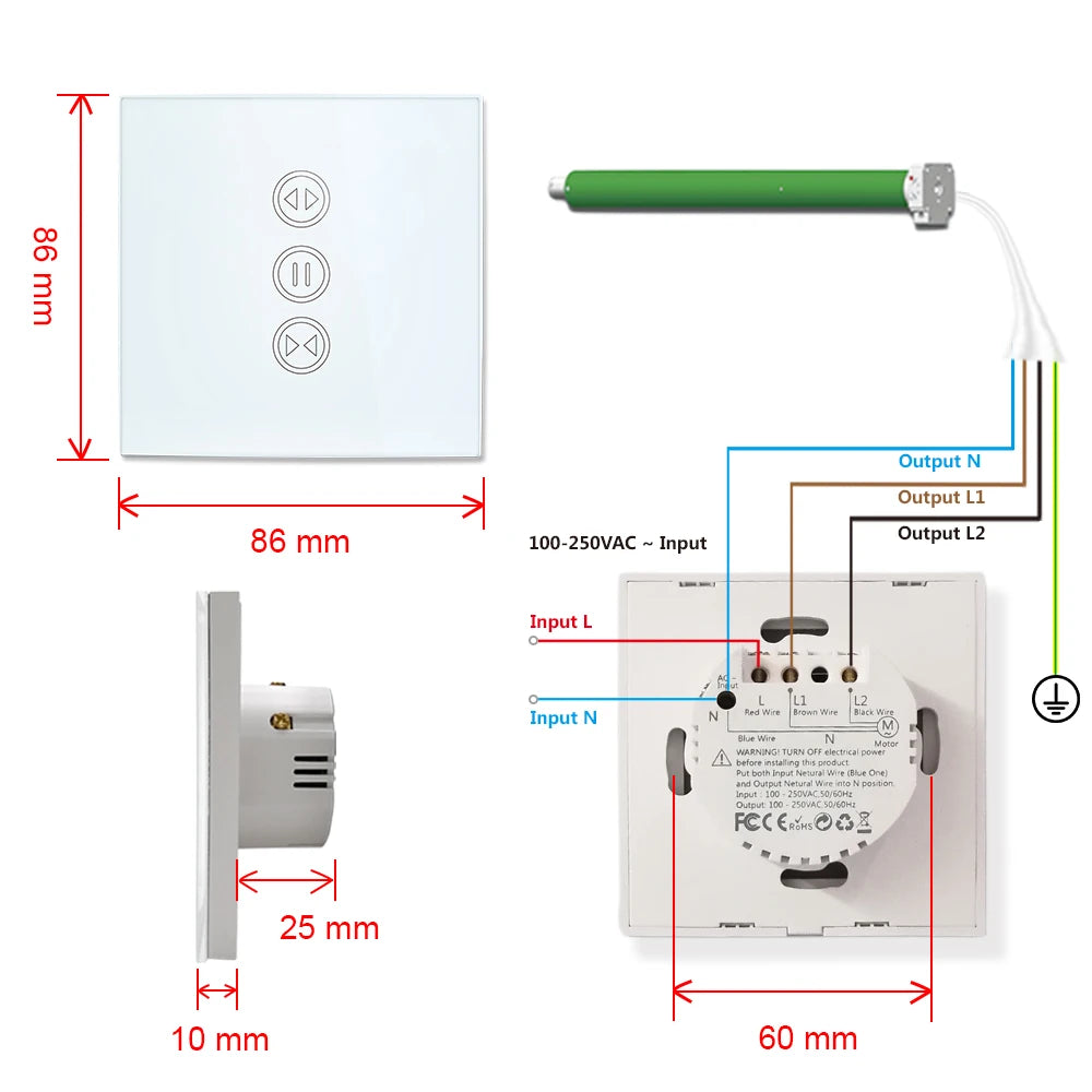 WiFi Roller Shutter Curtain Switch for Electric Motorized Blinds