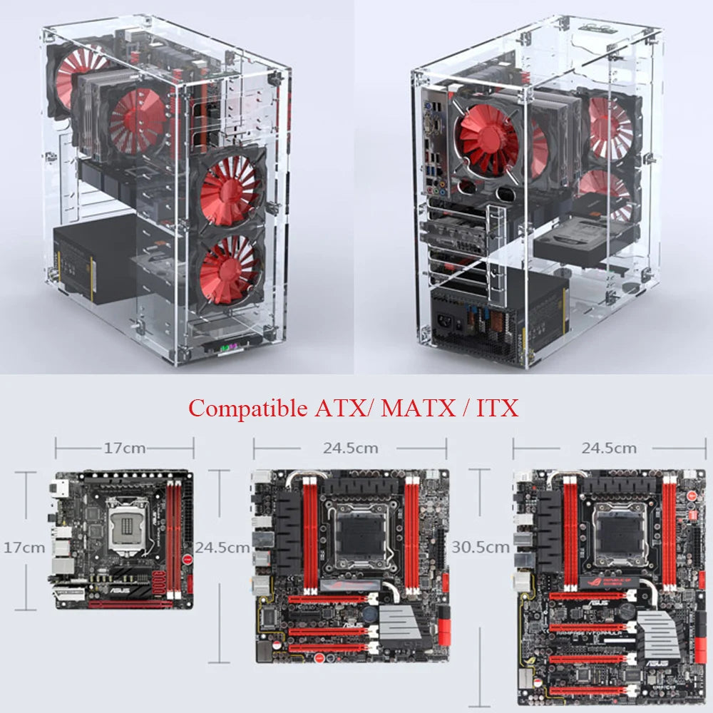 New Full Transparent ATX  Vertical Desktop