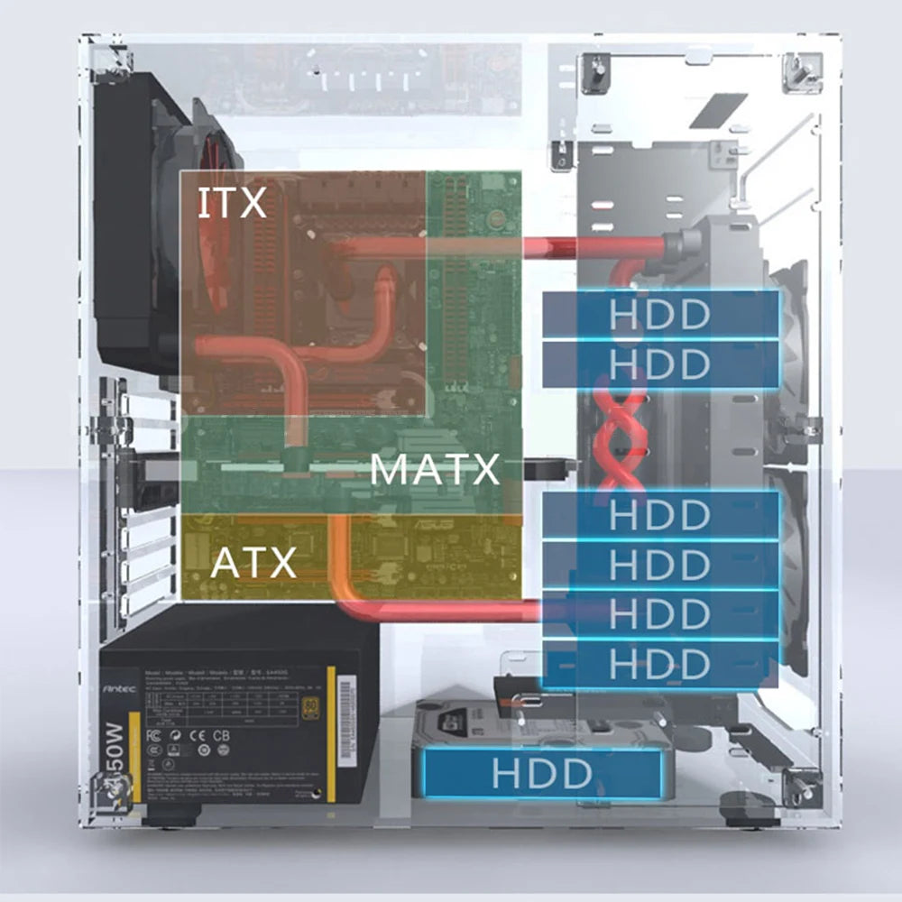 New Full Transparent ATX  Vertical Desktop