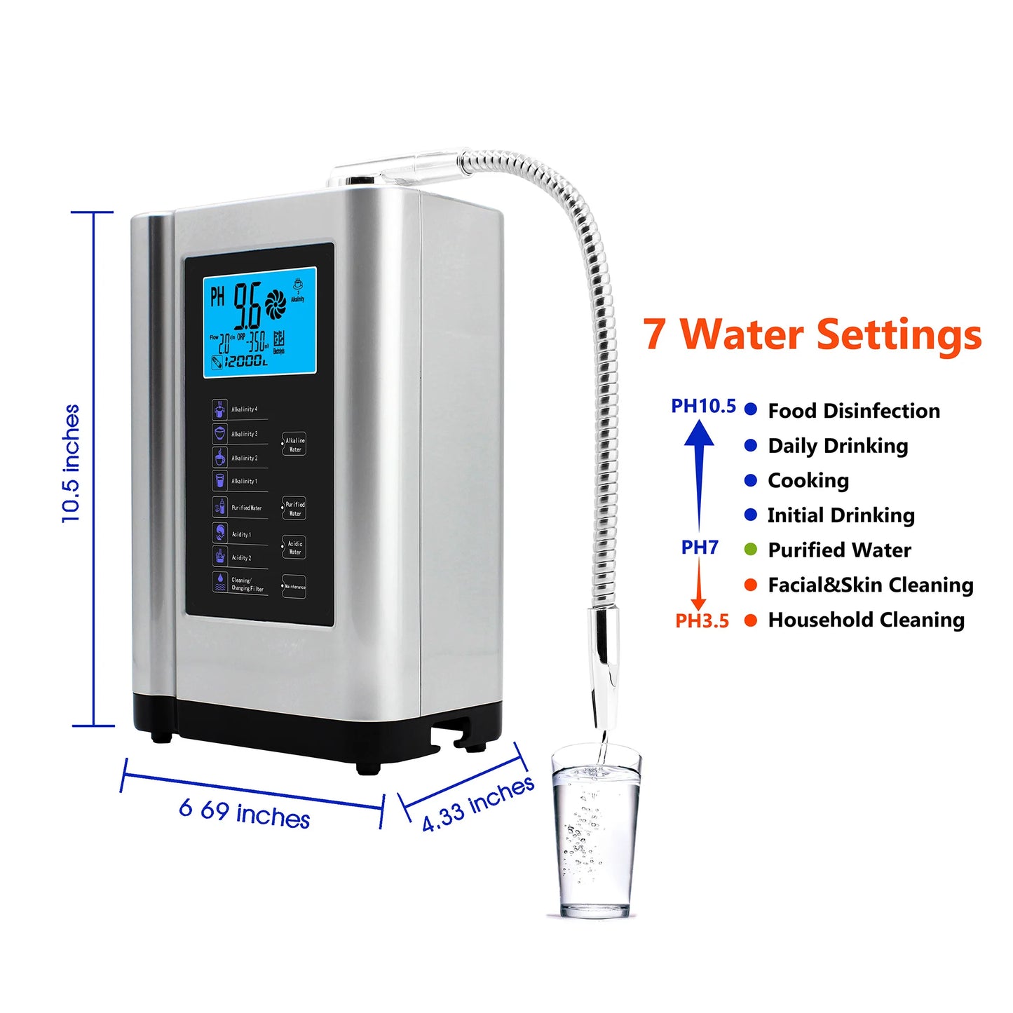 Alkaline Water Ionizer hydrogen generator Machine