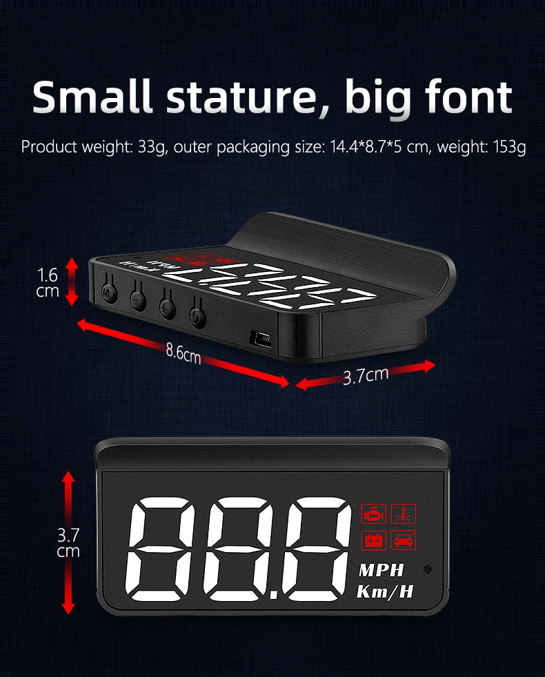 Digital Display GPS Head-Up Car Speedometer