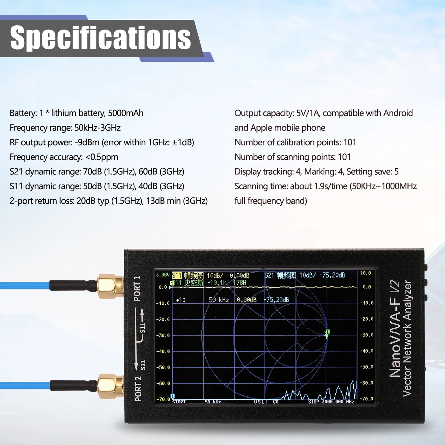 New NanoVNA LCD Display Vector Network Analyzer