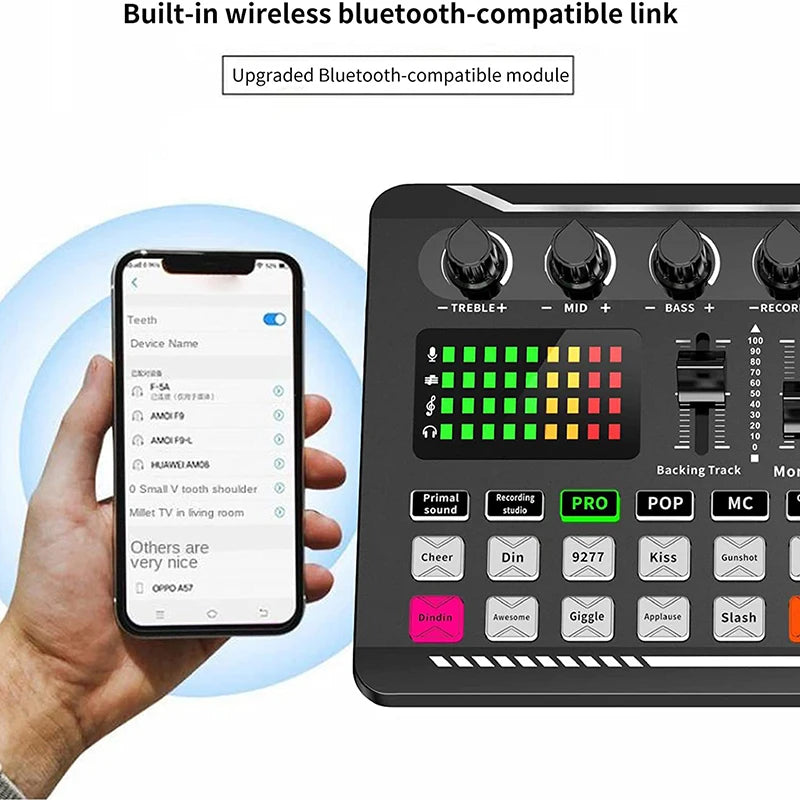 Live Sound Card and Audio Interface with DJ Mixer