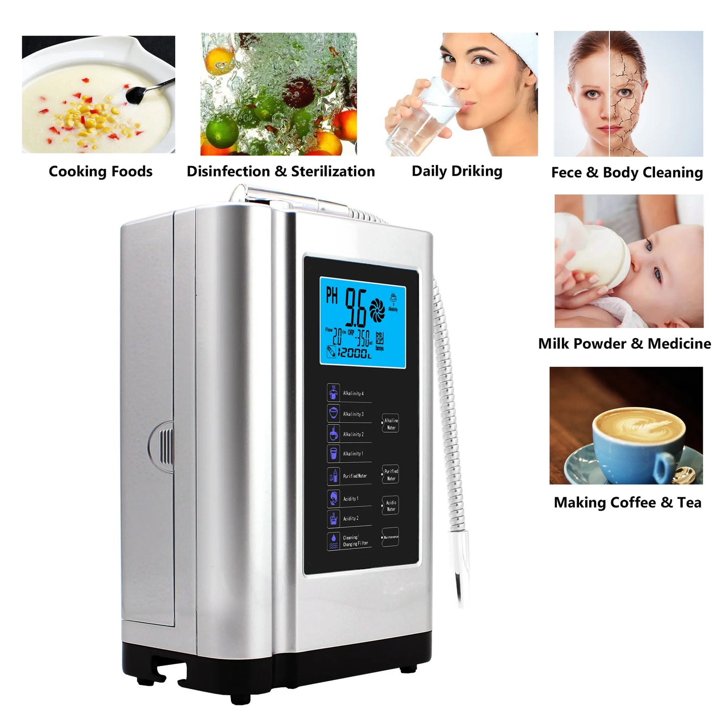 Alkaline Water Ionizer hydrogen generator Machine