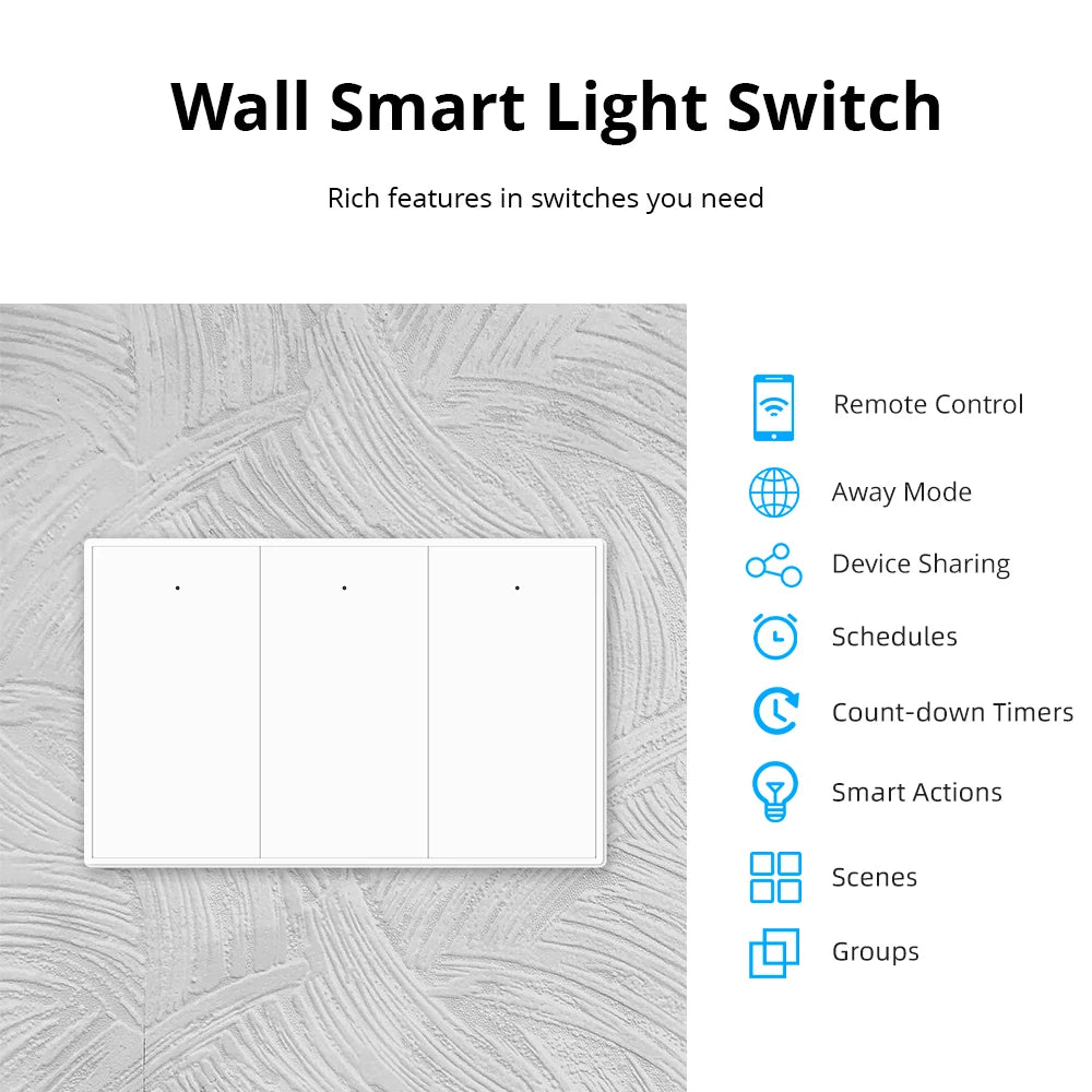 Smart Life App Remote Control US Interruptor Alexa Google Home