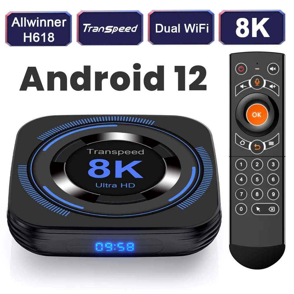 Android 12 TV BOX Allwinner H618 Dual Wifi  Quad Core