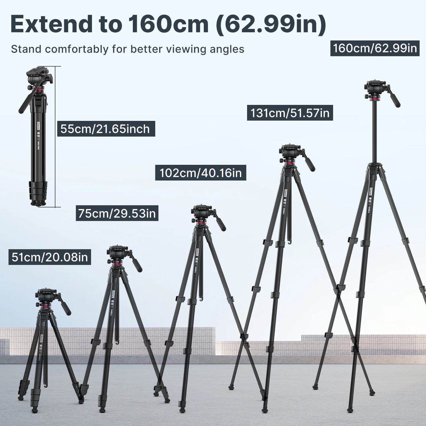 360° Panorama Fluid Drag Pan Tripod