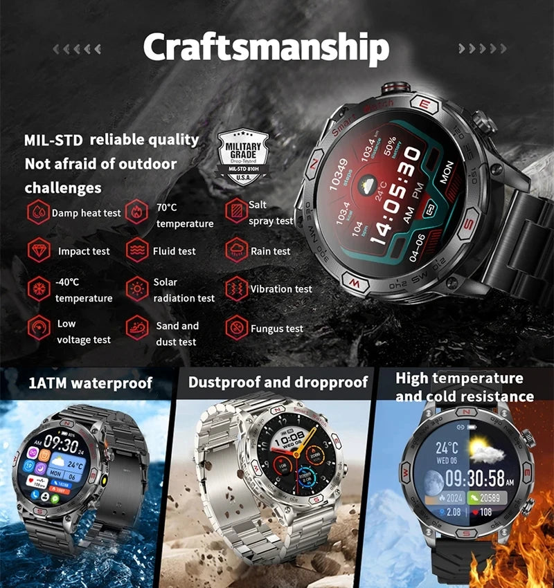 2024 New Outdoor Military GPS Smart Watch