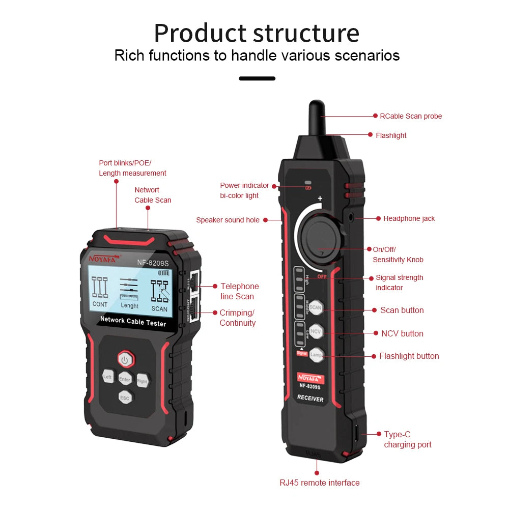 NOYAFA NF-8209S Lan Measure Tester Network Tools