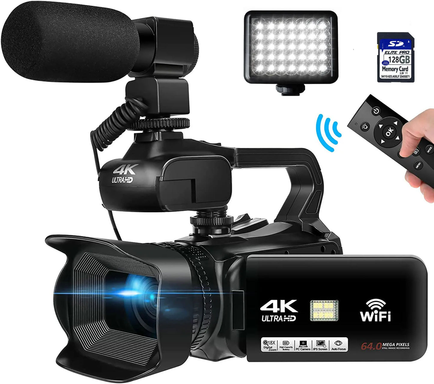 Auto Focus Vlogging 4.0" Touch Screen 18X Zoom for Live Streaming