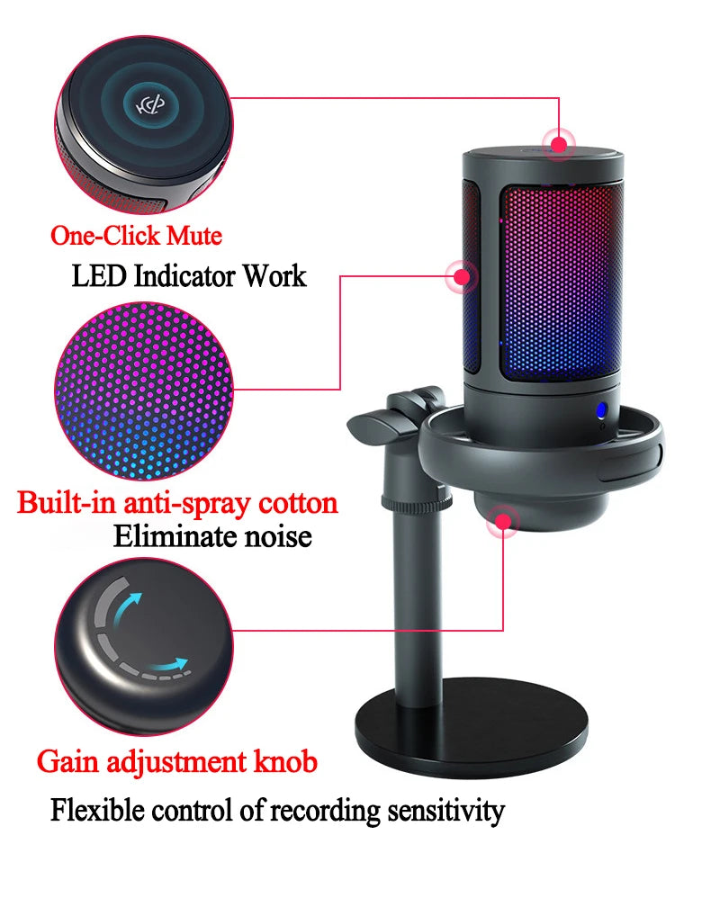 USB Microphone for Recording and Streaming on PC and Mac