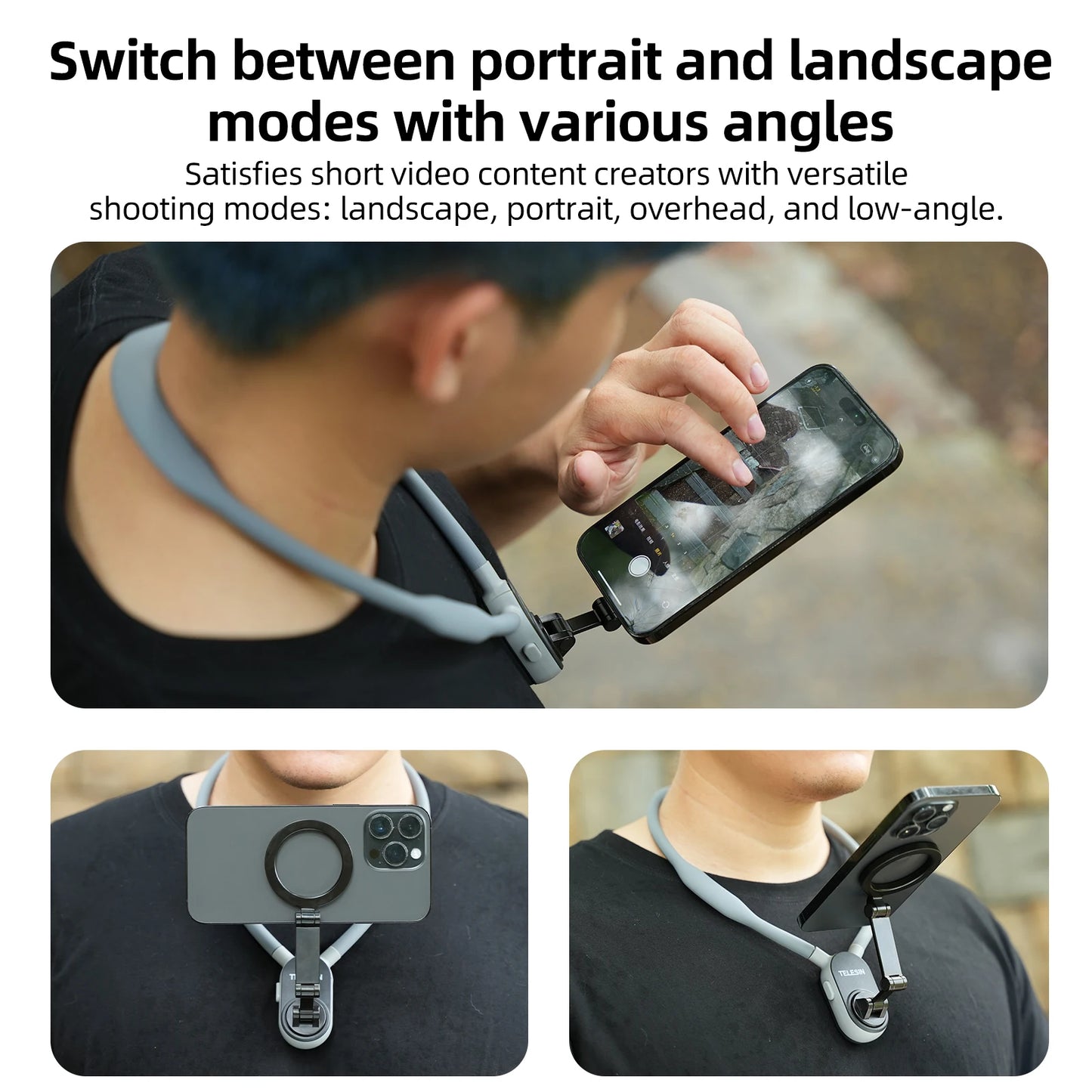 Silicone Magnetic Neck Mount Quick Release Hold for Iphone