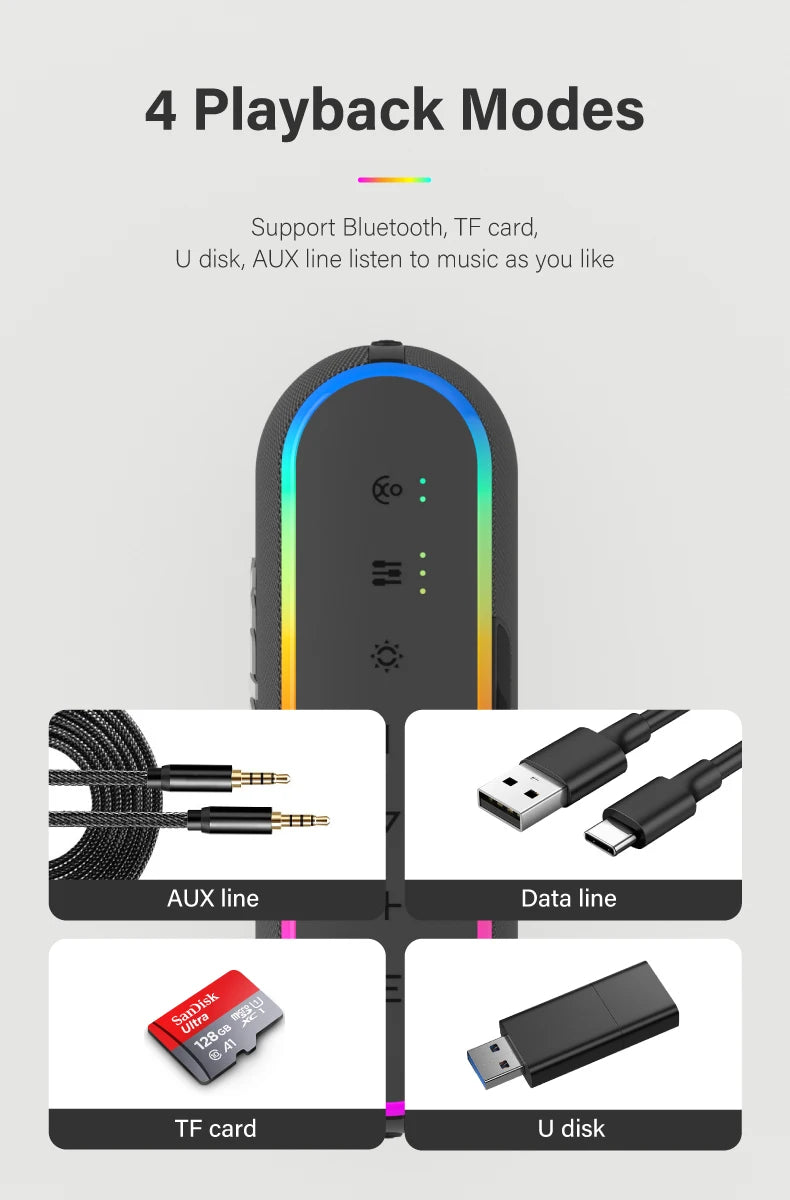 Dual Bass Power Bank Outdoor Loudspeaker For Smart Phone TV