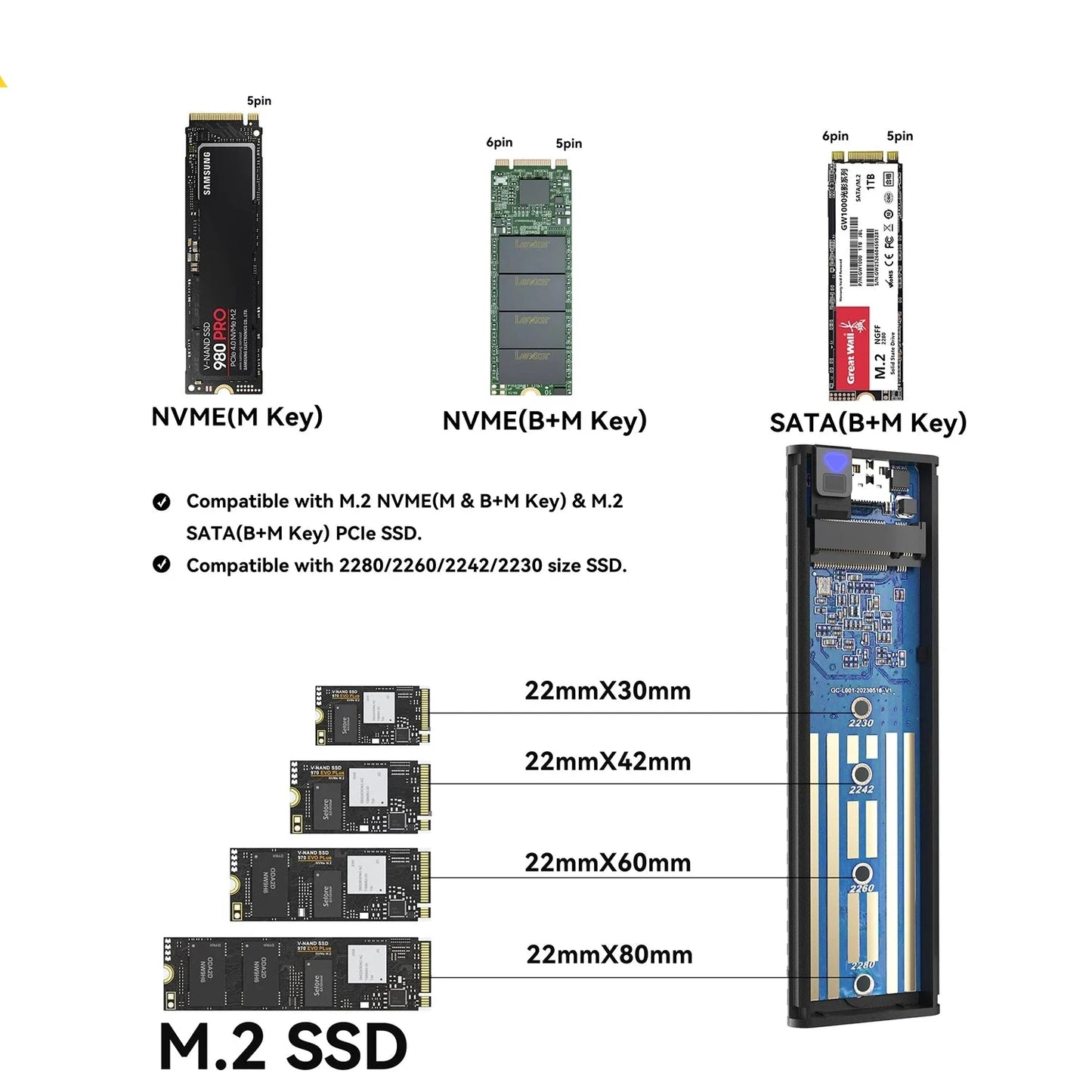 Essager M.2 SSD Case Hard Drive Box