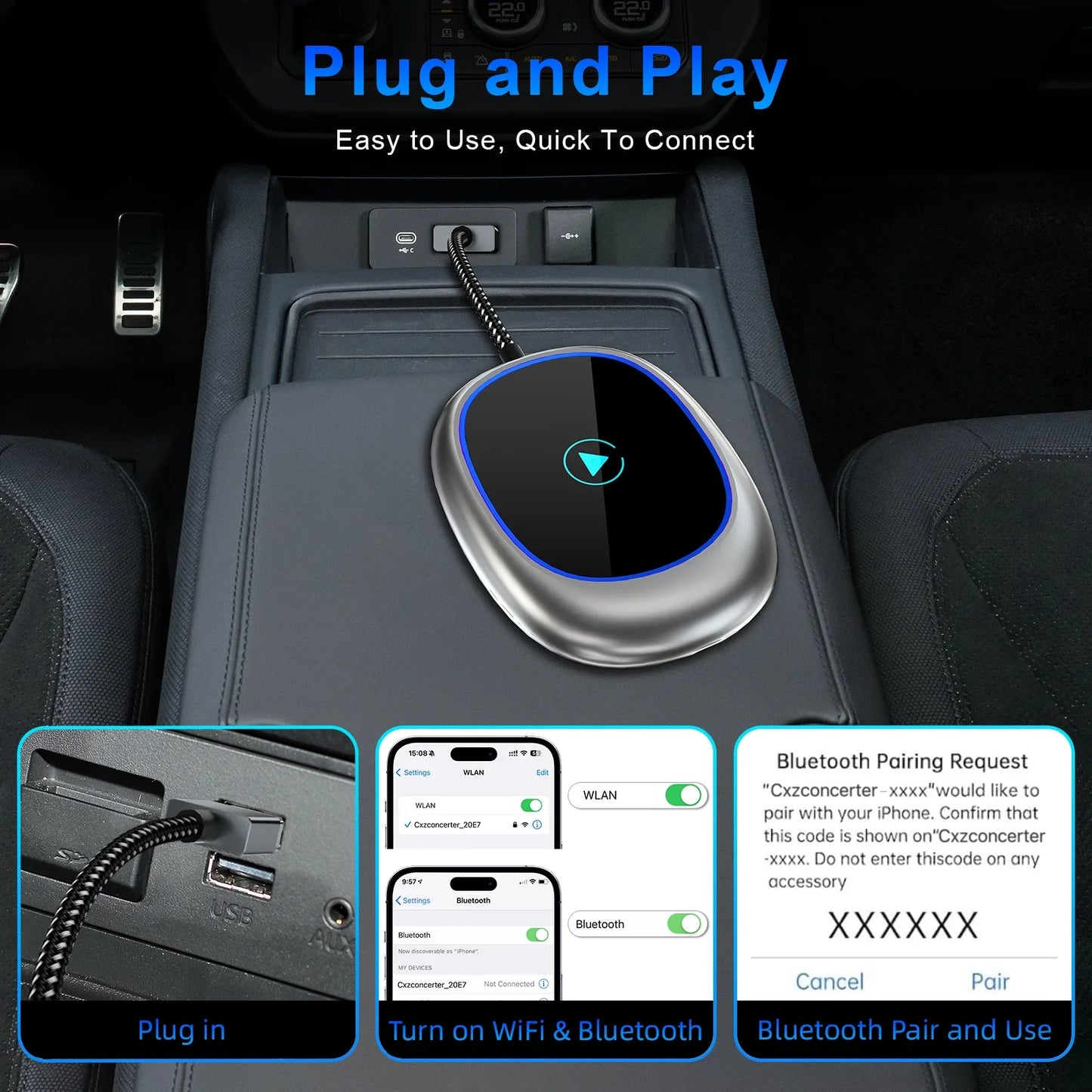 Car USB Wireless CarPlay Adapter