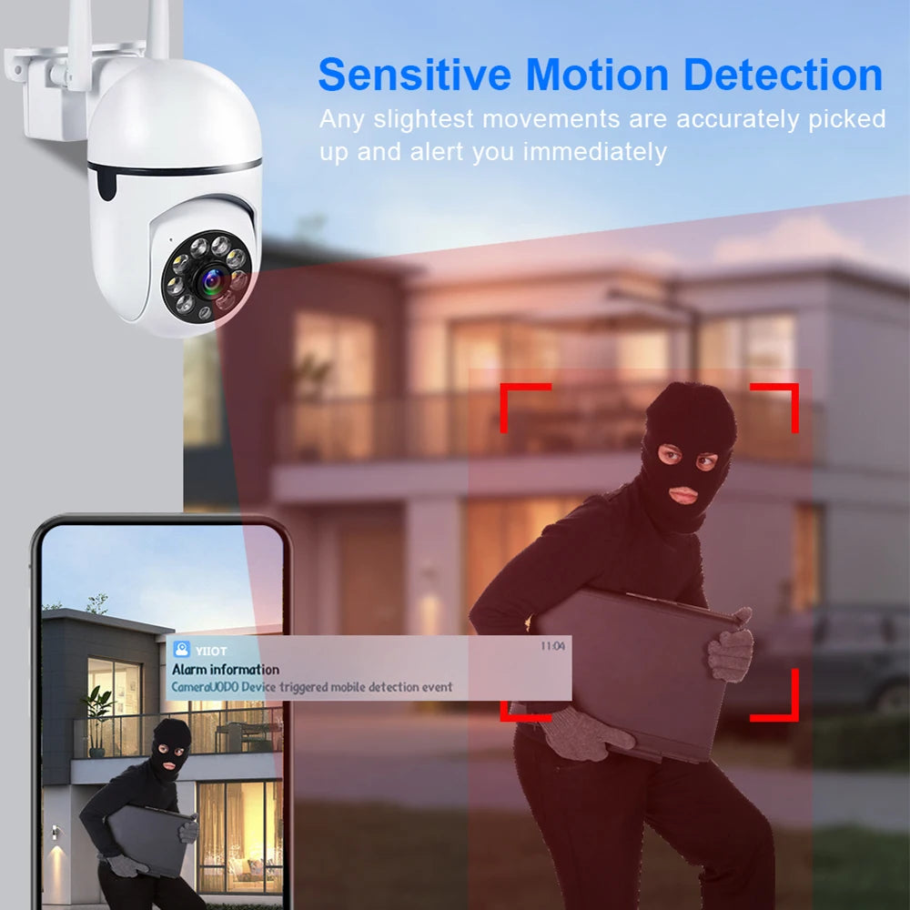 Surveillance Cameras 4X Zoom AI human Detection HD Color Night Vision