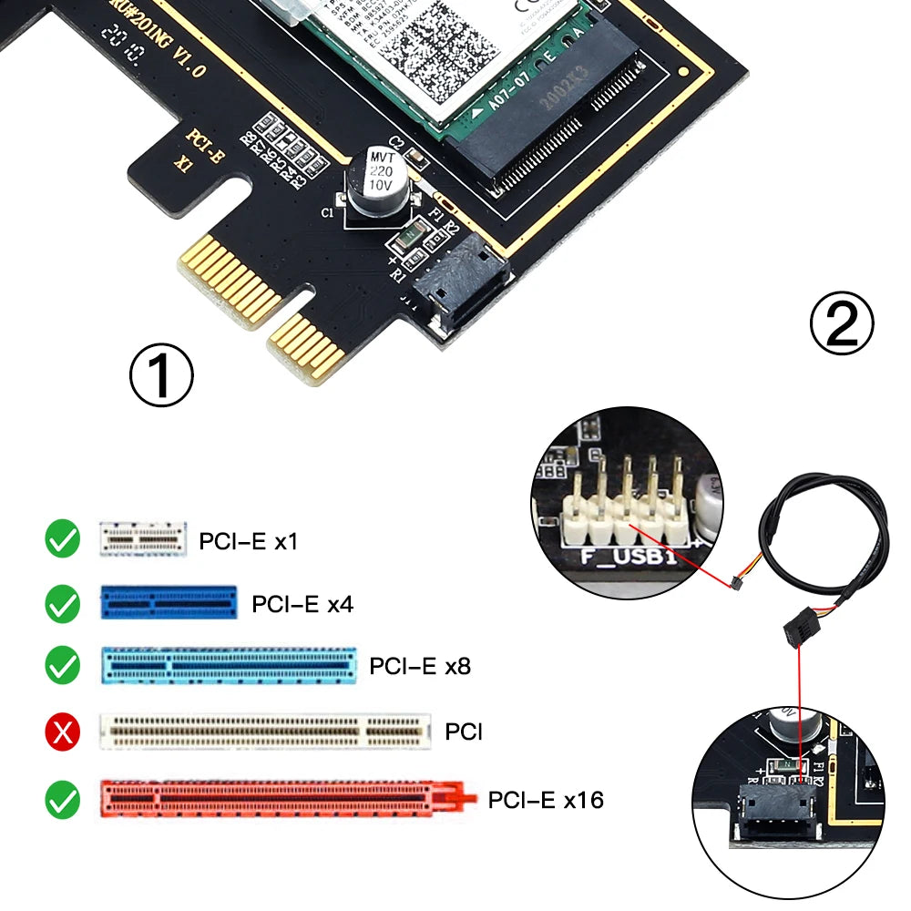 5374Mbps Wifi 6E AX210 Pcie Wireless Adapter