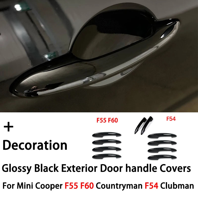 4Pcs Glossy Black Door Handle Cover