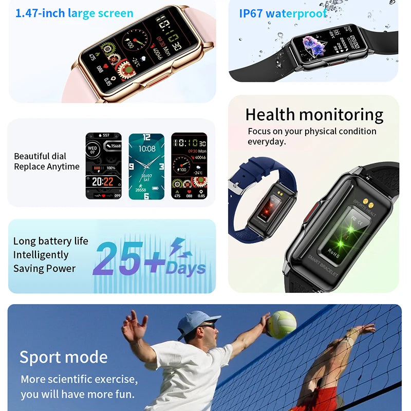 Men Heart Rate Monitoring Waterproof 20+Sports mode Smart Watch