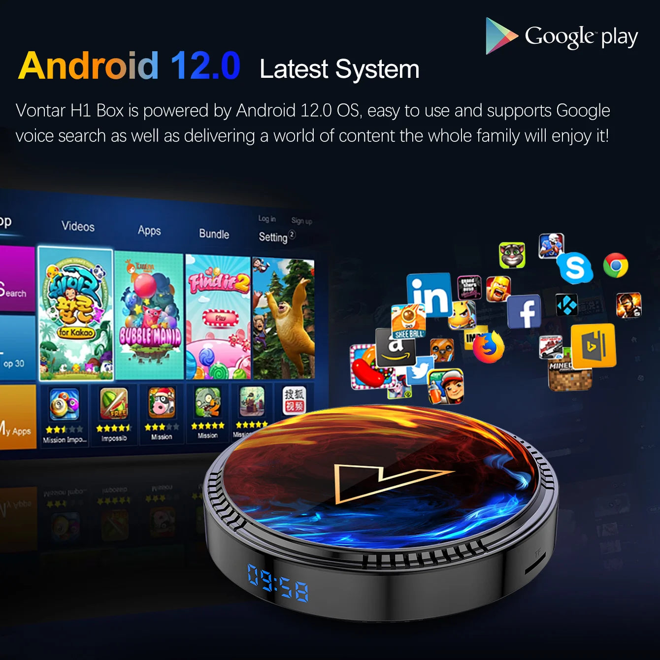 VONTAR H1 Android 12 TV Box