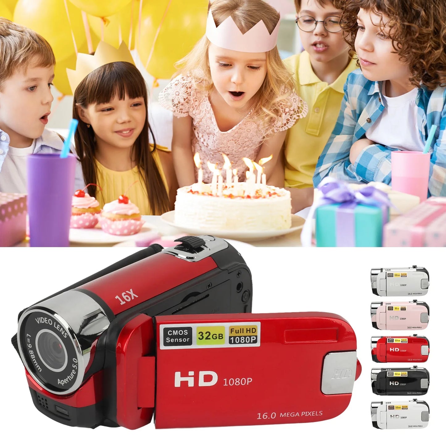 2.4 Inch Rotatable Screen Camcorder 16X Zoom HD Video Recorder