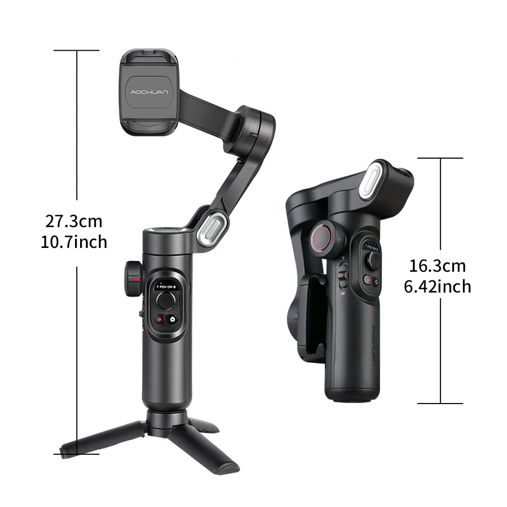 Gimbal Stabilizer for Smartphone with Fill Light for iPhone