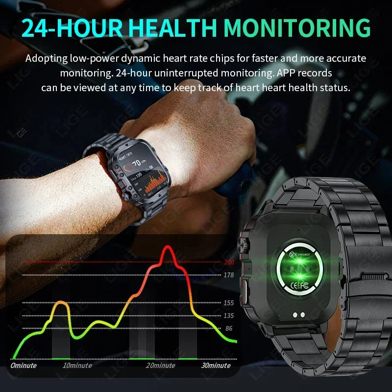 2024 Rugged Military Smart Watch