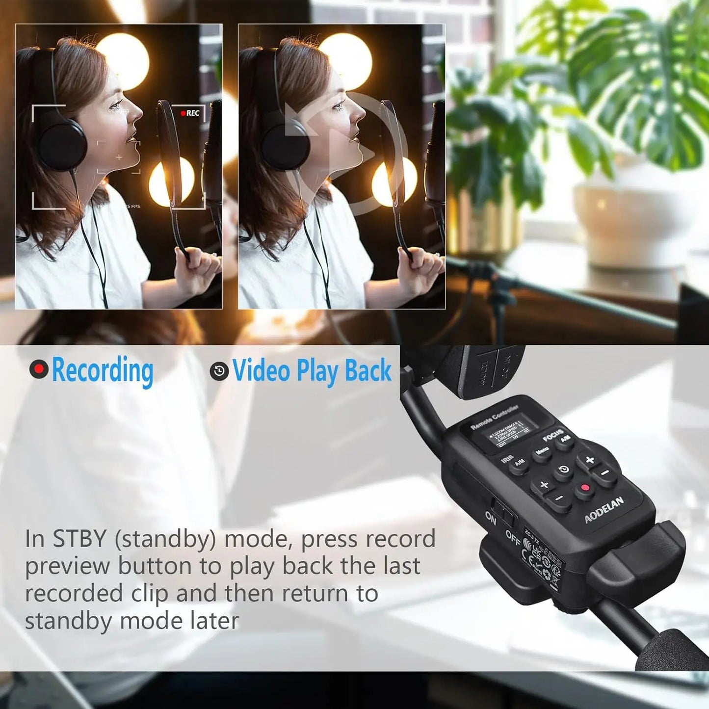 New Wireless Camcorder Remote Control Zoom Controller