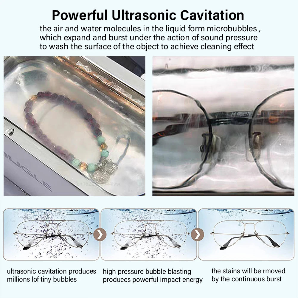 Ultrasonic Cleaner 35W Ultrasonic Glasses Jewelry Cleaner