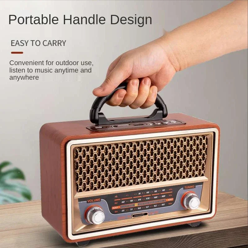 High Quality Wooden Retro Portable Radio