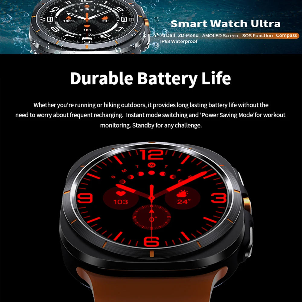 Man AMOLED BT Call IP68 Galaxy 6 Upgraded Smartwatch