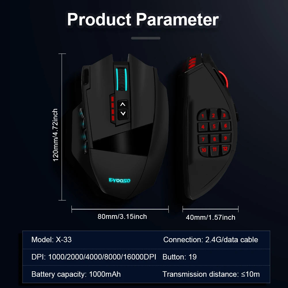 E-YOOSO X-33 RGB USB 2.4G Wireless Gaming Mouse