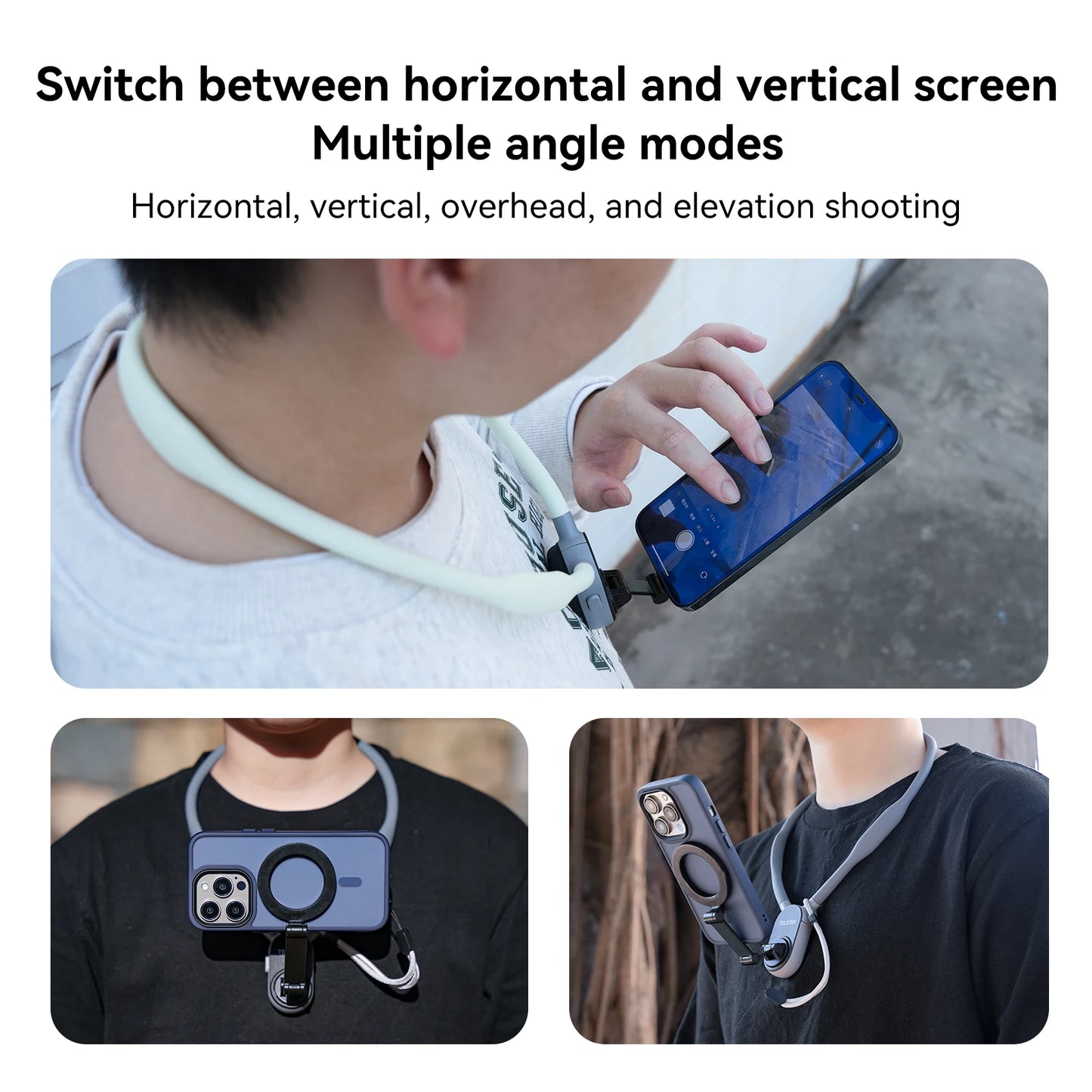 Silicone Magnetic Neck Mount Quick Release Hold for Iphone