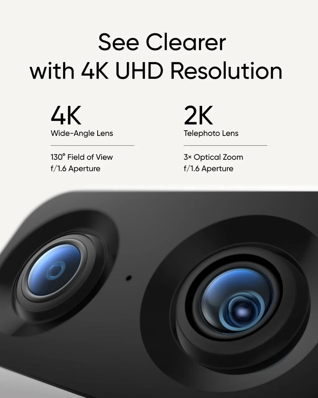 Dual Cameras 4K 8MP Resolution Security