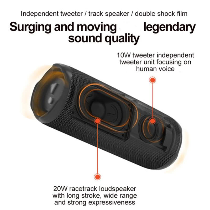 Waterproof Outdoor Stereo Bass Music Track Independent Tweeter