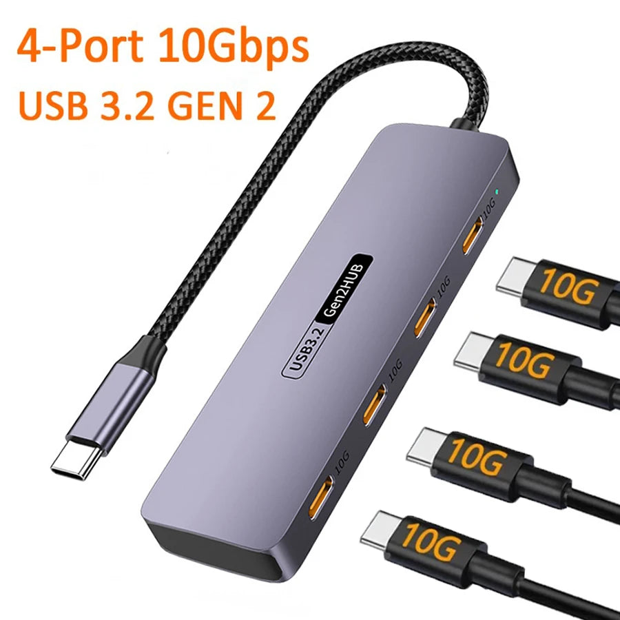 USB C Hubs 4 ports 10Gbps High Speed USB C Splitter