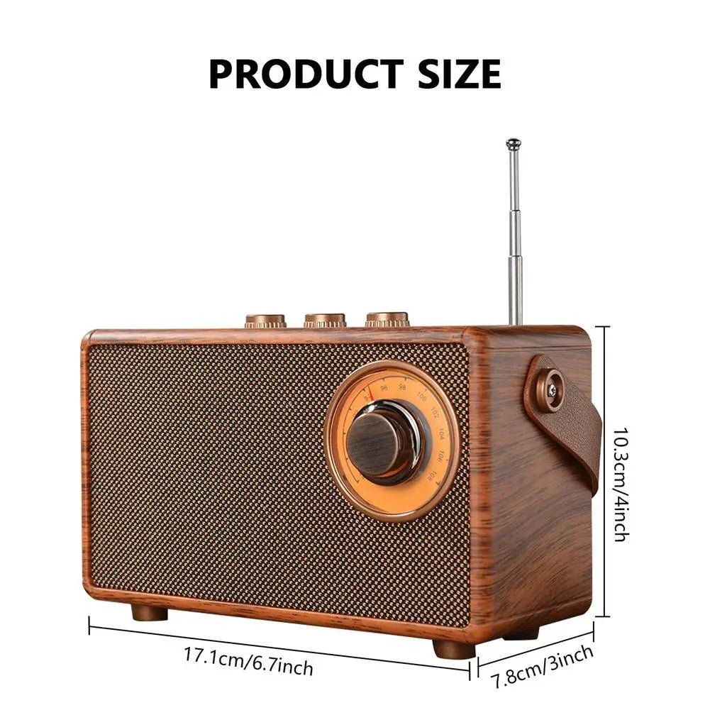 New Retro Wooden Radio Small Mini Speaker