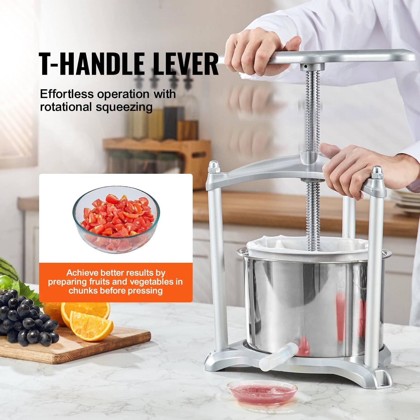 1.6 Gal/6L Manual Fruit Wine Press Maker