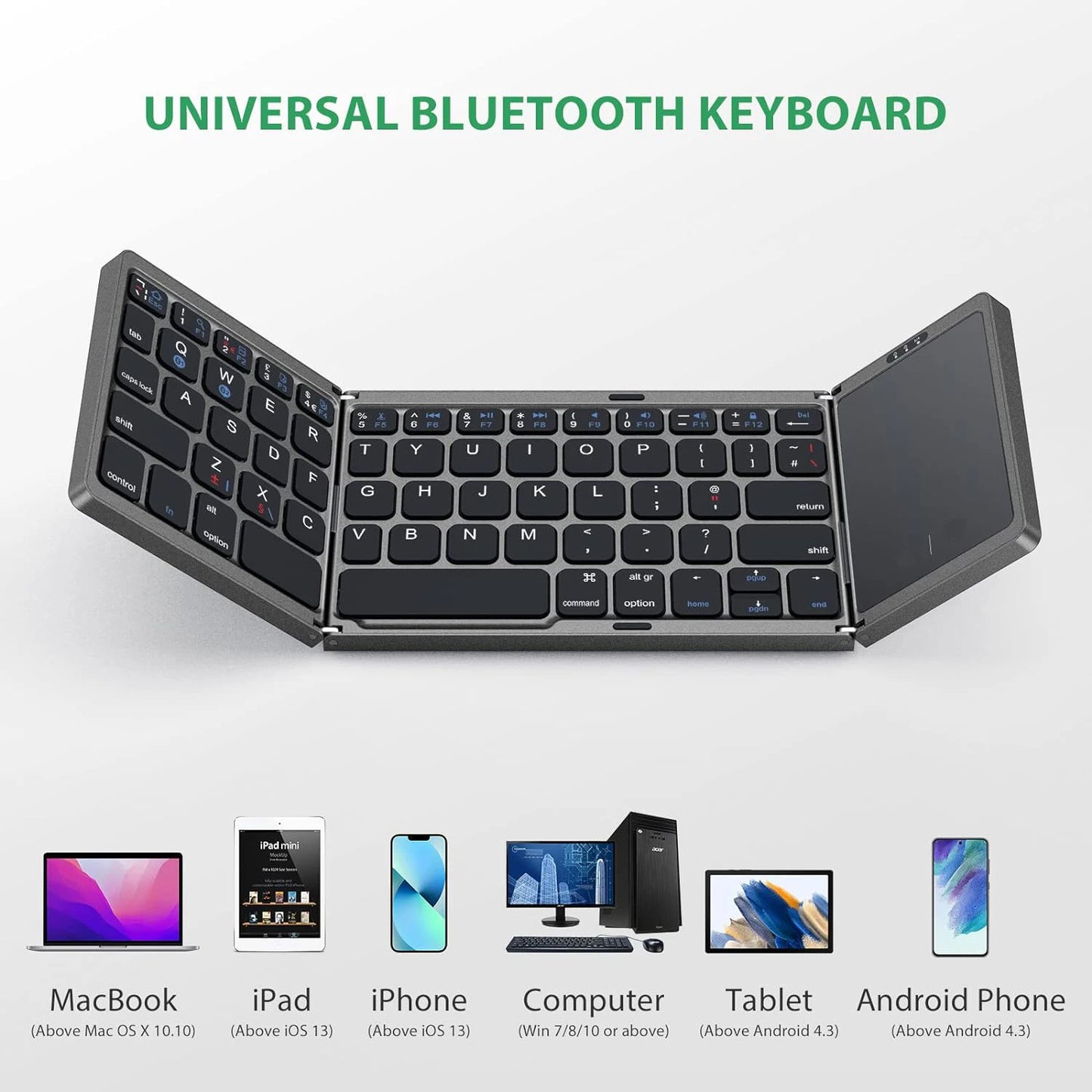 Touchpad Portable Mini Bluetooth Wireless Folding Keyboard