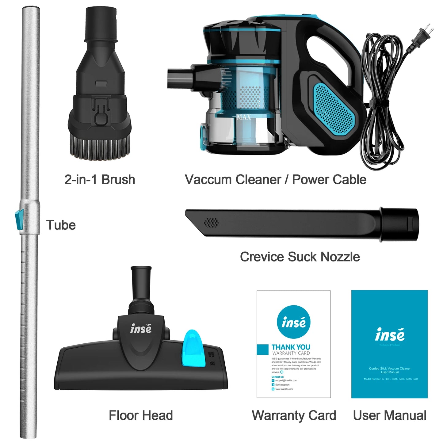 Powerful Suction 600W Motor Stick Handheld Vaccum Cleaner