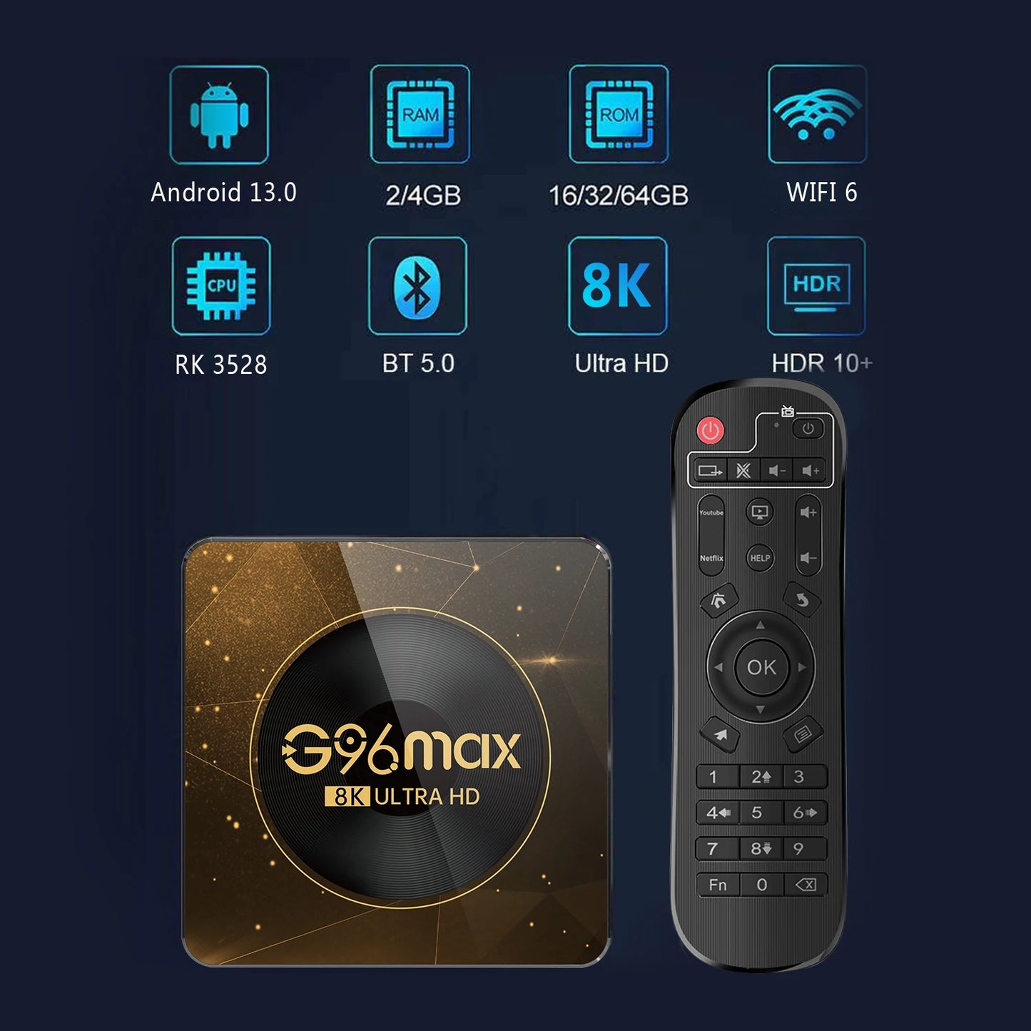 Smart TV Box Android 13 Quad Core Cortex