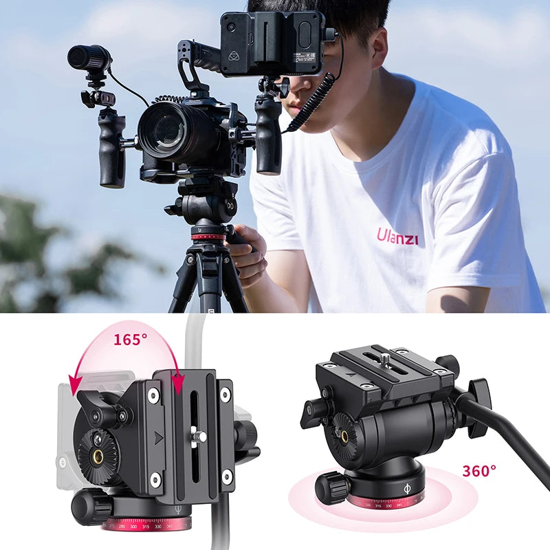 360° Panorama Fluid Drag Pan Tripod