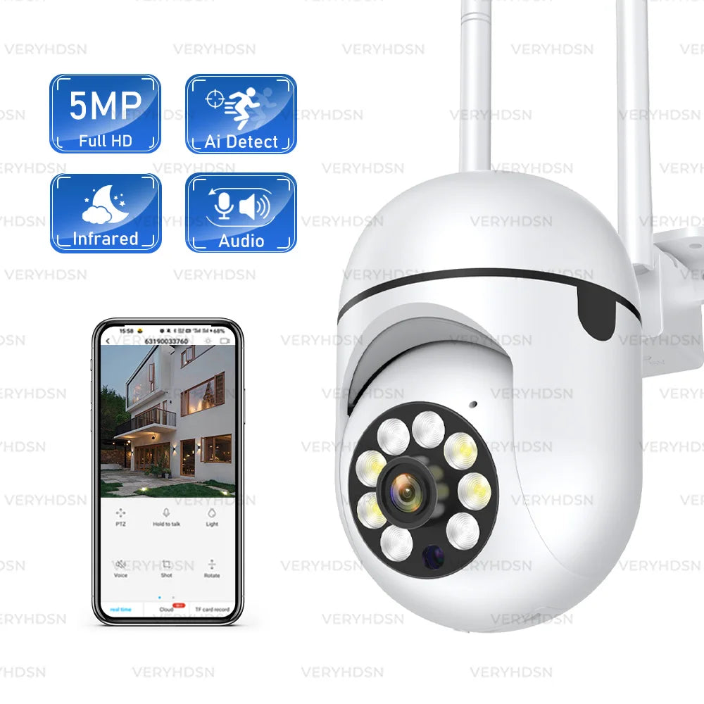 Surveillance Cameras 4X Zoom AI human Detection HD Color Night Vision